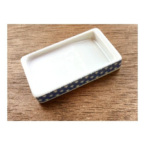 大人の小さな書道ｾｯﾄ陶磁器硯 青海波 | 古川紙工公式オンラインショップ