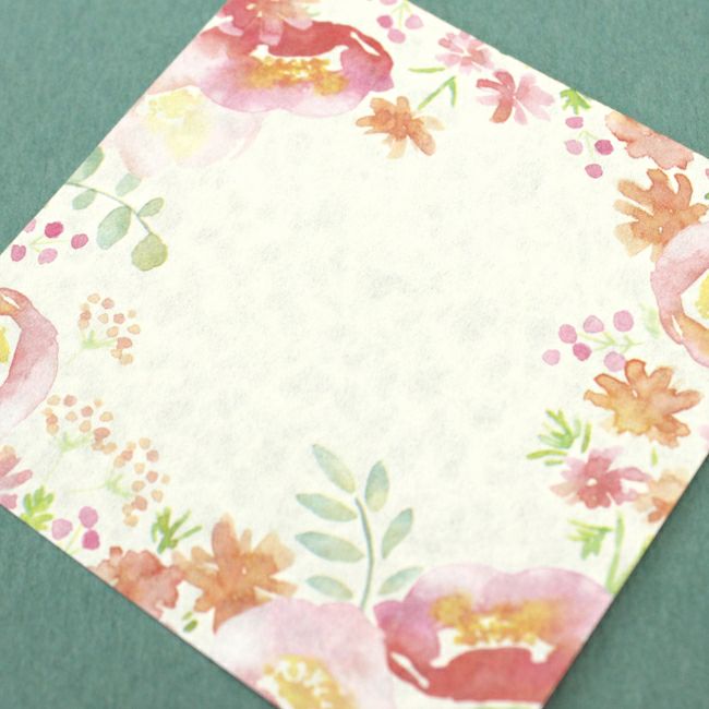 ｵﾝﾗｲﾝ限定 ORIGAMI memo 赤やﾋﾟﾝｸの花