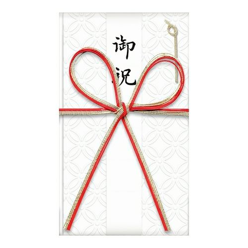 美濃和紙吉祥柄 白雲祝儀袋花結び 七宝