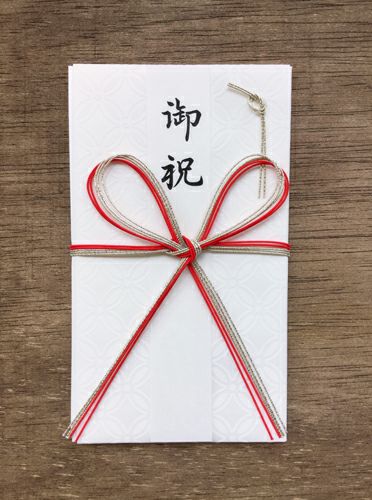 美濃和紙吉祥柄 白雲祝儀袋花結び 七宝