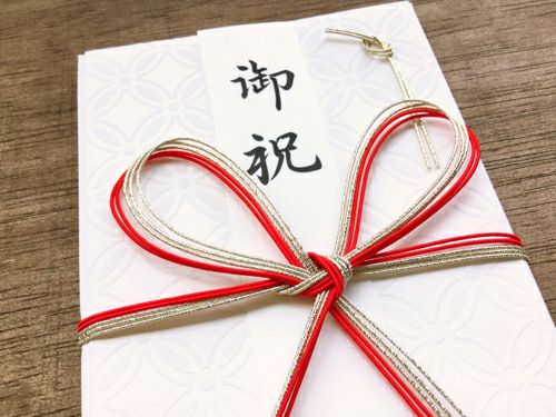 美濃和紙吉祥柄 白雲祝儀袋花結び 七宝