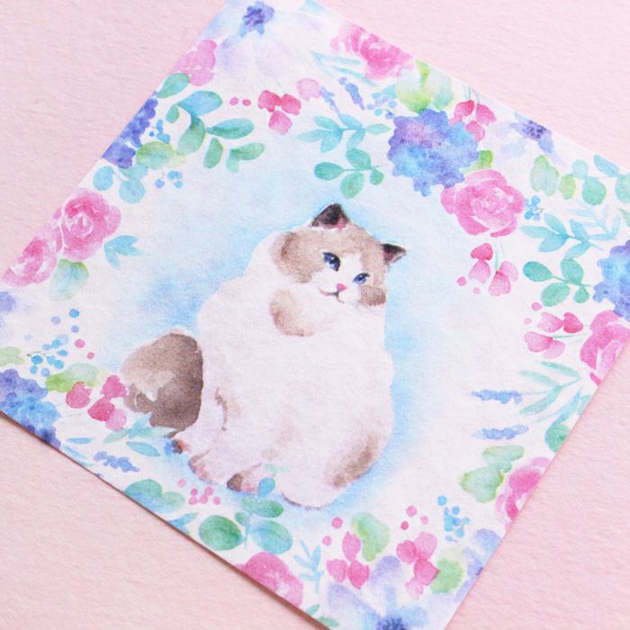 ｵﾝﾗｲﾝ限定 ORIGAMI memo ﾈｺﾌﾞﾙｰ