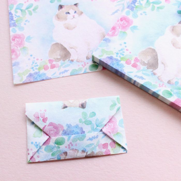 ｵﾝﾗｲﾝ限定 ORIGAMI memo ﾈｺﾌﾞﾙｰ