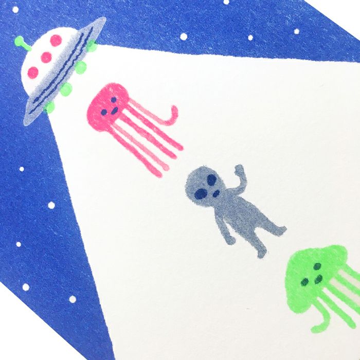 ﾚﾄﾛ印刷ﾎﾟｽﾄｶｰﾄﾞ 宇宙人