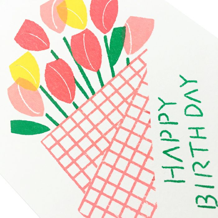 ﾚﾄﾛ印刷ﾎﾟｽﾄｶｰﾄﾞ ﾁｭｰﾘｯﾌﾟの花束