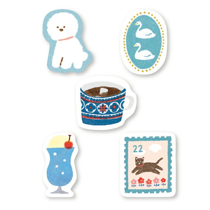 わたしびより 和紙ﾌﾚｰｸｼｰﾙ ｱｵｲﾛ