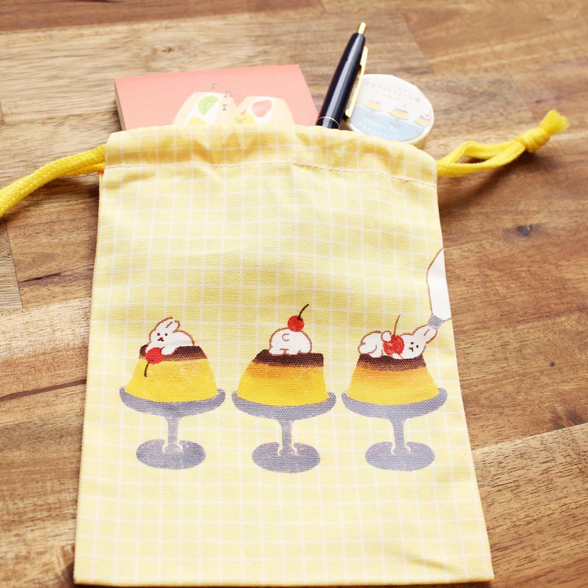 ｵﾝﾗｲﾝ限定 巾着 お菓子などうぶつ工房 ﾌﾟﾘﾝ