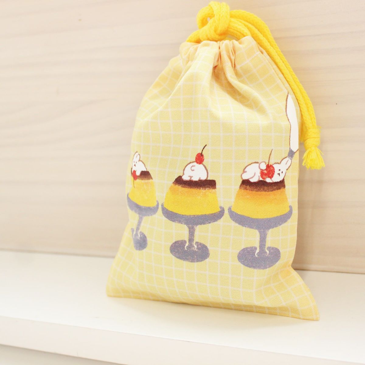 ｵﾝﾗｲﾝ限定 巾着 お菓子などうぶつ工房 ﾌﾟﾘﾝ