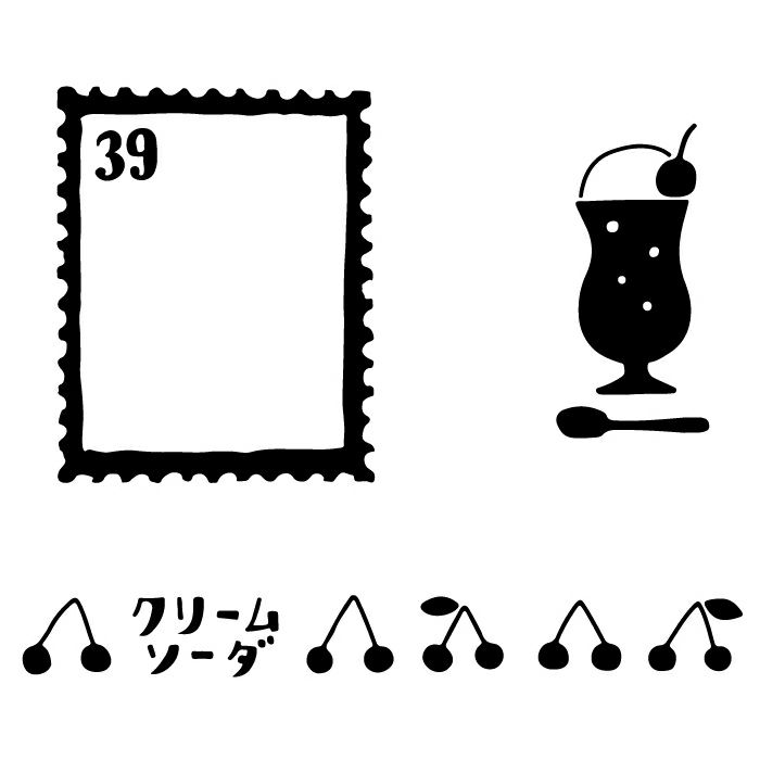 ｵﾝﾗｲﾝ限定 ﾌﾙｶﾜはんこ 3個ｾｯﾄ ｸﾘｰﾑｿｰﾀﾞ