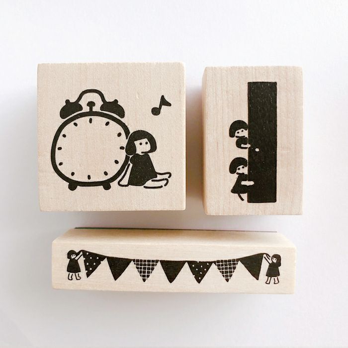 ｵﾝﾗｲﾝ限定 ﾌﾙｶﾜはんこ 3個ｾｯﾄ こびと生活