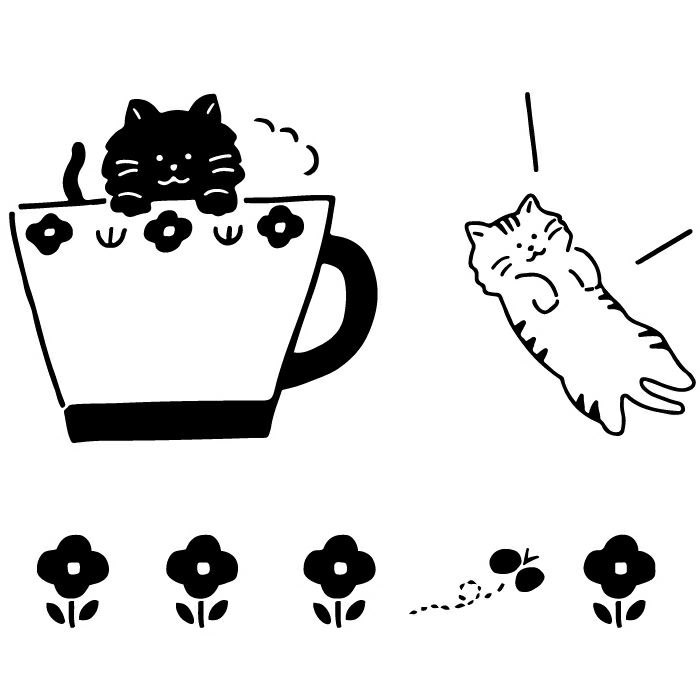 ｵﾝﾗｲﾝ限定 ﾌﾙｶﾜはんこ 3個ｾｯﾄ ゆるねこ