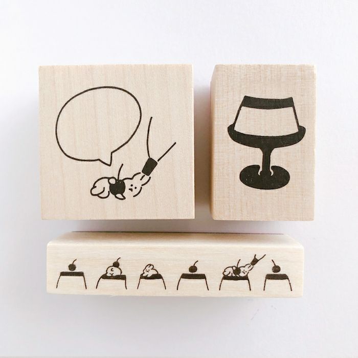 ｵﾝﾗｲﾝ限定 ﾌﾙｶﾜはんこ 3個ｾｯﾄ うさぎとﾌﾟﾘﾝ