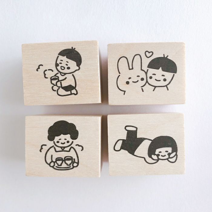 ｵﾝﾗｲﾝ限定 ﾌﾙｶﾜはんこ 4個ｾｯﾄ ゆるゆる