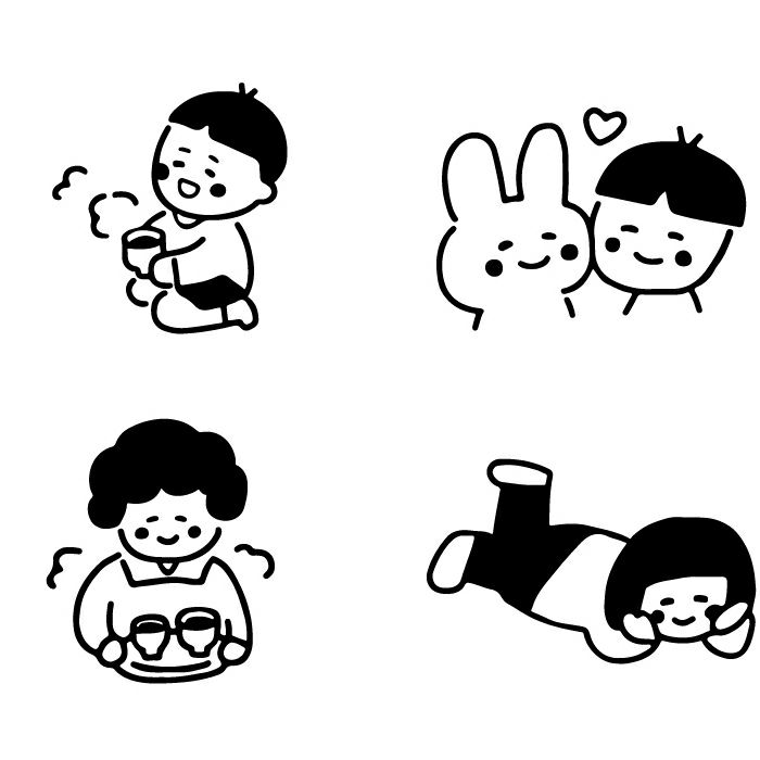 ｵﾝﾗｲﾝ限定 ﾌﾙｶﾜはんこ 4個ｾｯﾄ ゆるゆる