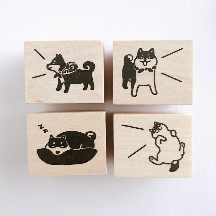 ｵﾝﾗｲﾝ限定 ﾌﾙｶﾜはんこ 4個ｾｯﾄ おしゃべりわんこ