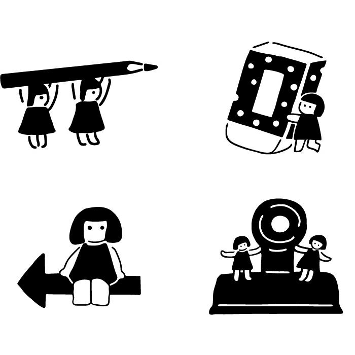 ｵﾝﾗｲﾝ限定 ﾌﾙｶﾜはんこ 4個ｾｯﾄ おたすけこびと