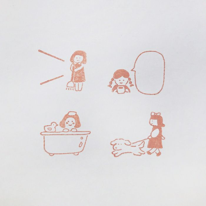 ｵﾝﾗｲﾝ限定 ﾌﾙｶﾜはんこ 4個ｾｯﾄ 私の生活