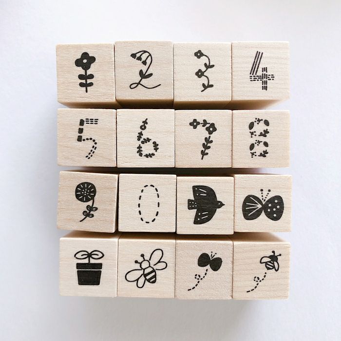 ｵﾝﾗｲﾝ限定 ﾌﾙｶﾜはんこ 16個ｾｯﾄ おはな 数字