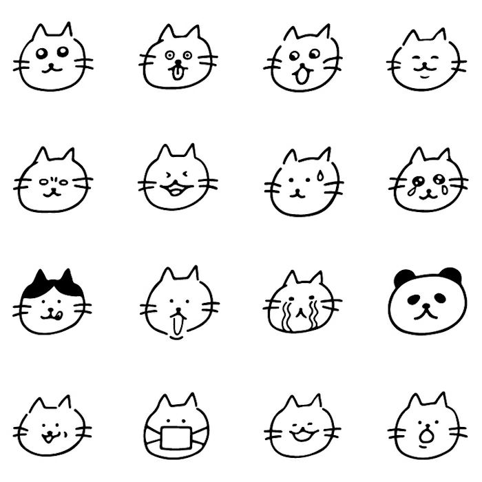 ｵﾝﾗｲﾝ限定 ﾌﾙｶﾜはんこ 16個ｾｯﾄ ﾘｱｸｼｮﾝにゃんこ