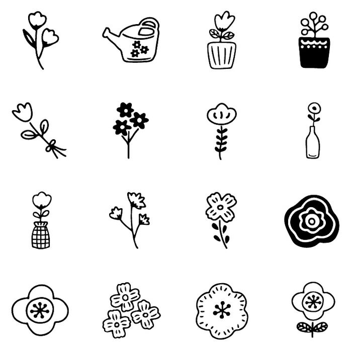 ｵﾝﾗｲﾝ限定 ﾌﾙｶﾜはんこ 16個ｾｯﾄ いろいろお花