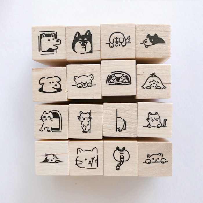 ｵﾝﾗｲﾝ限定 ﾌﾙｶﾜはんこ 16個ｾｯﾄ ひょっこりわんにゃん