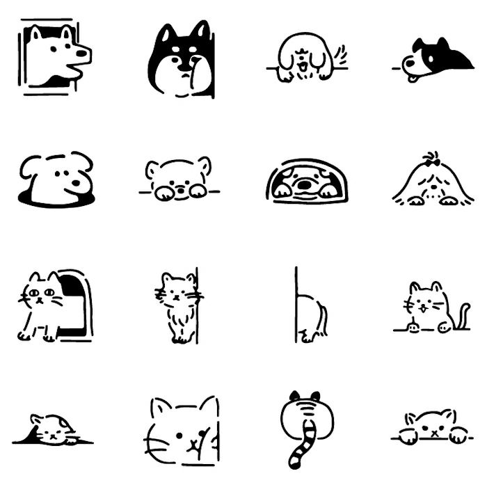 ｵﾝﾗｲﾝ限定 ﾌﾙｶﾜはんこ 16個ｾｯﾄ ひょっこりわんにゃん