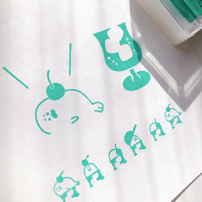 ｵﾝﾗｲﾝ限定 ﾌﾙｶﾜはんこ ｽﾀﾝﾌﾟﾊﾟｯﾄﾞ ﾄﾛﾋﾟｶﾙｸﾞﾘｰﾝ