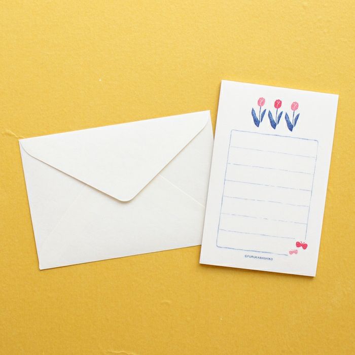 ｵﾝﾗｲﾝ限定 そえぶみ箋 刺しゅうのﾁｭｰﾘｯﾌﾟ