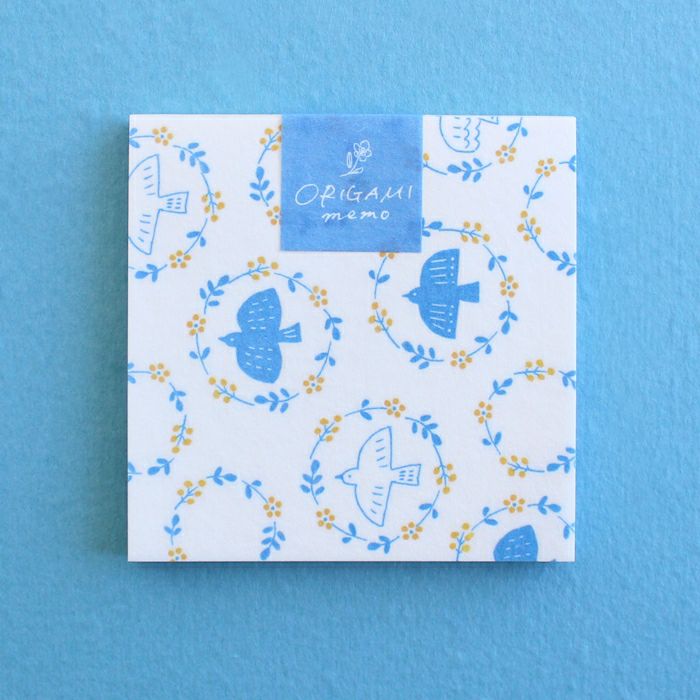ｵﾝﾗｲﾝ限定 ORIGAMI memo 鳥とお花