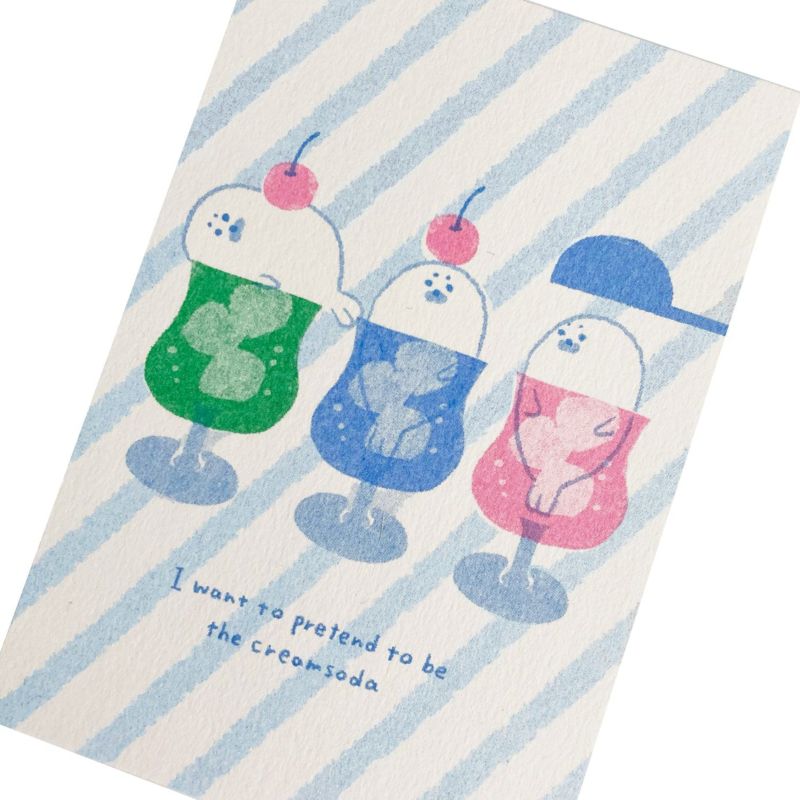 お菓子などうぶつ工房 ｸﾘｰﾑｿｰﾀﾞ ﾚﾄﾛ印刷ﾎﾟｽﾄｶｰﾄﾞ | 古川紙工公式