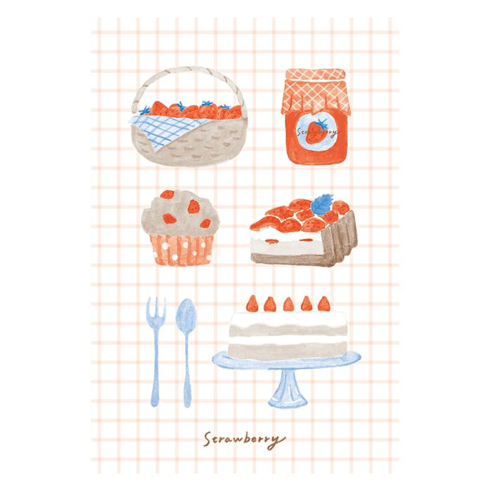 ｵﾝﾗｲﾝ限定 ﾚﾄﾛ印刷ﾎﾟｽﾄｶｰﾄﾞ strawberry garden