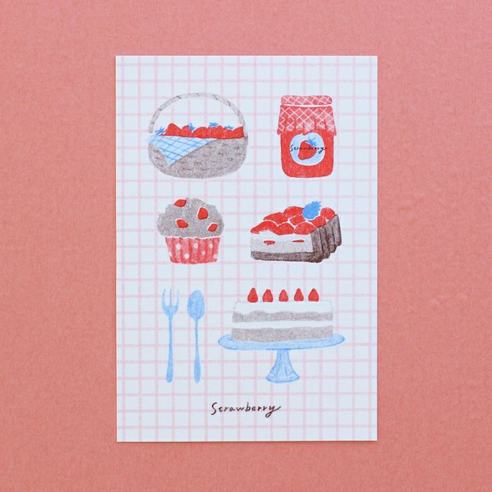 ｵﾝﾗｲﾝ限定 ﾚﾄﾛ印刷ﾎﾟｽﾄｶｰﾄﾞ strawberry garden