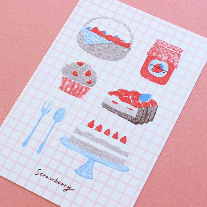 ｵﾝﾗｲﾝ限定 ﾚﾄﾛ印刷ﾎﾟｽﾄｶｰﾄﾞ strawberry garden