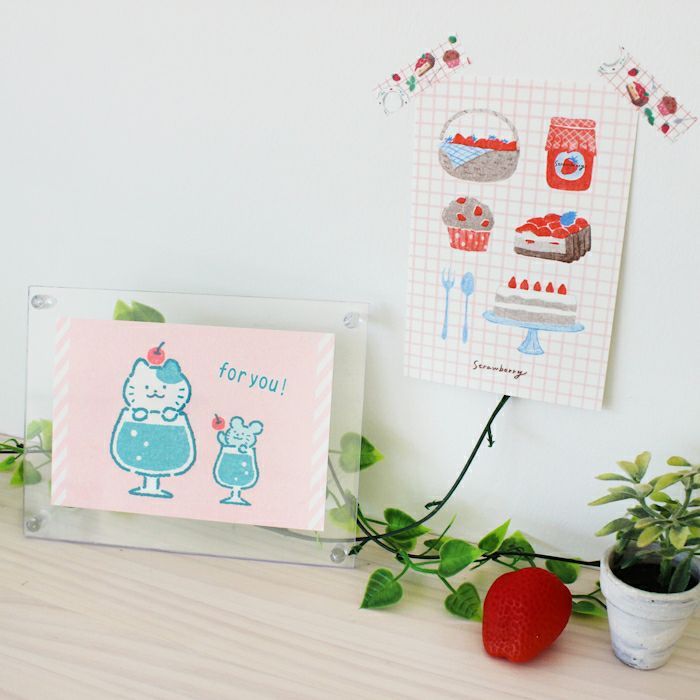 ｵﾝﾗｲﾝ限定 ﾚﾄﾛ印刷ﾎﾟｽﾄｶｰﾄﾞ strawberry garden