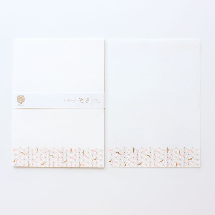 翠sui 美濃和紙 便箋 麻の葉文様