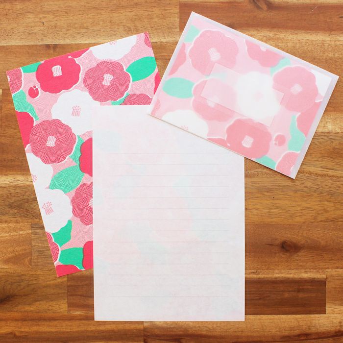 結々yuiyui  美濃和紙 ﾚﾀｰｾｯﾄ 椿