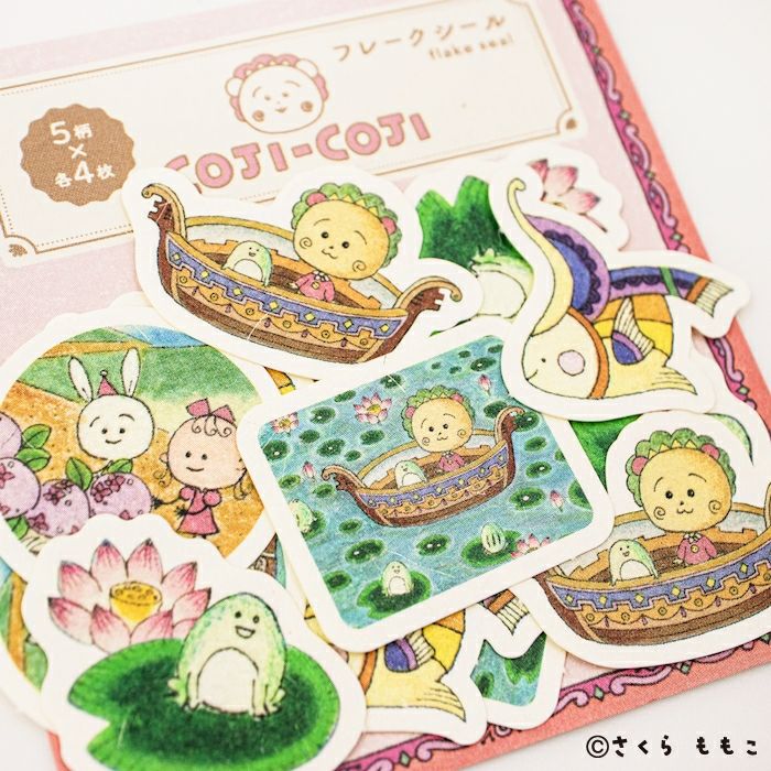 トコロコムギ古川紙工　メモ　ポストカード　和紙フレークシール　透明シール　セット 透明ｼｰﾙｼｰﾄ picnic ﾄｺﾛｺﾑｷﾞ | 古川紙工公式オンラインショップ