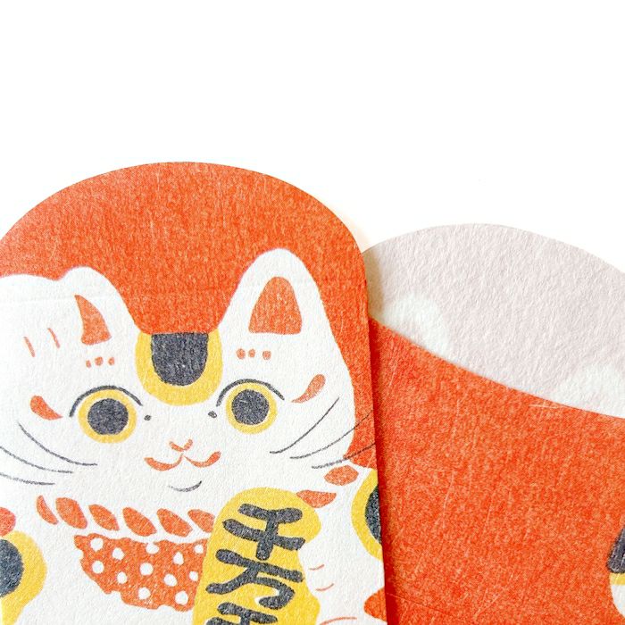 NIPPON365  美濃和紙 豆ぽち袋 招き猫