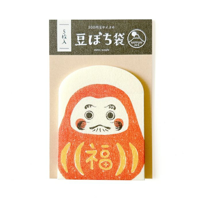 NIPPON365  美濃和紙 豆ぽち袋 だるま