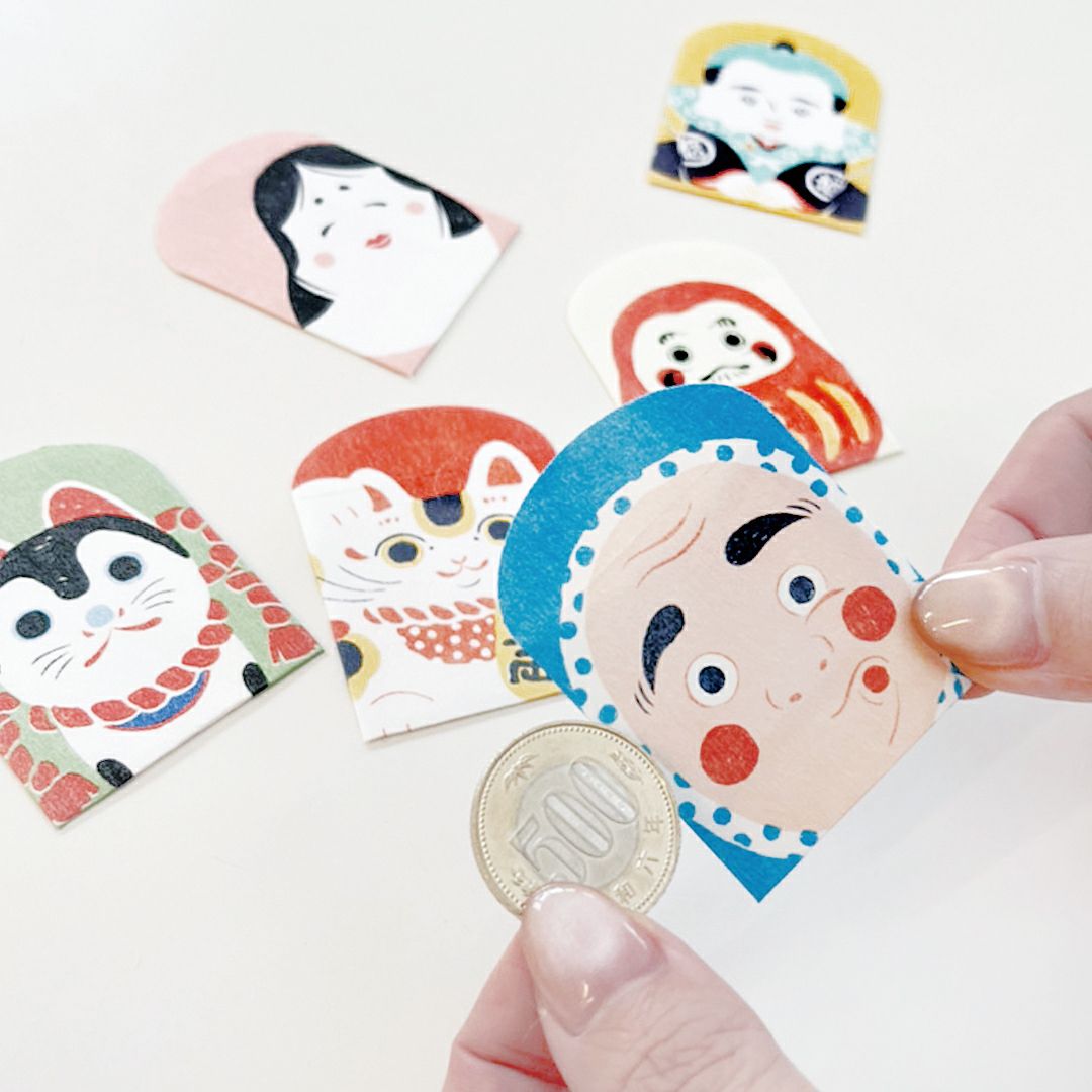 NIPPON365  美濃和紙 豆ぽち袋 だるま