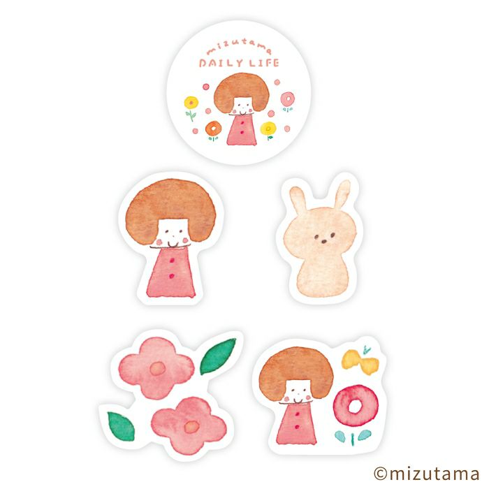 和紙ﾌﾚｰｸｼｰﾙ かわいいお花 DAILY LIFE