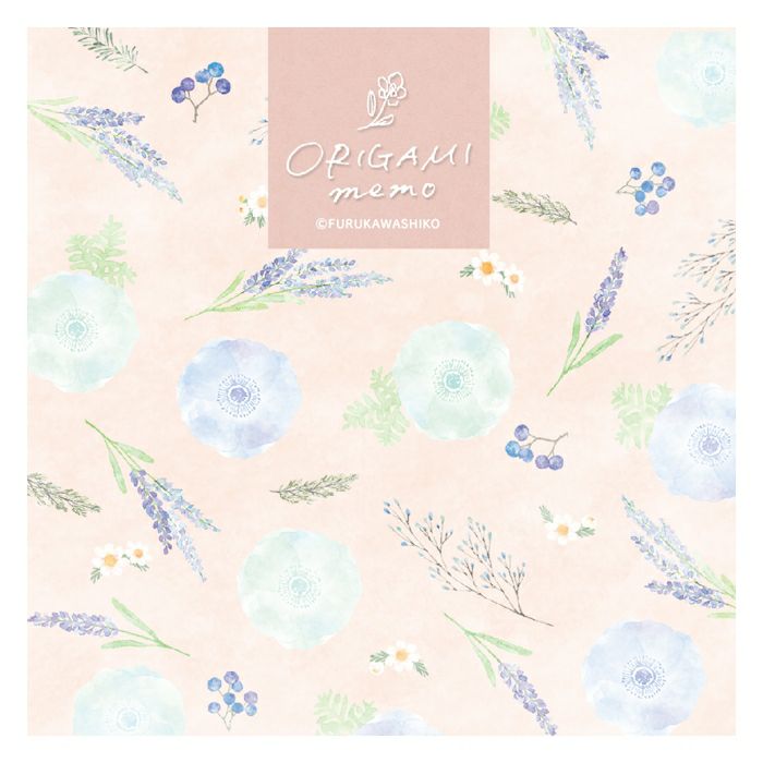 ｵﾝﾗｲﾝ限定 ORIGAMI memo 青い花と実