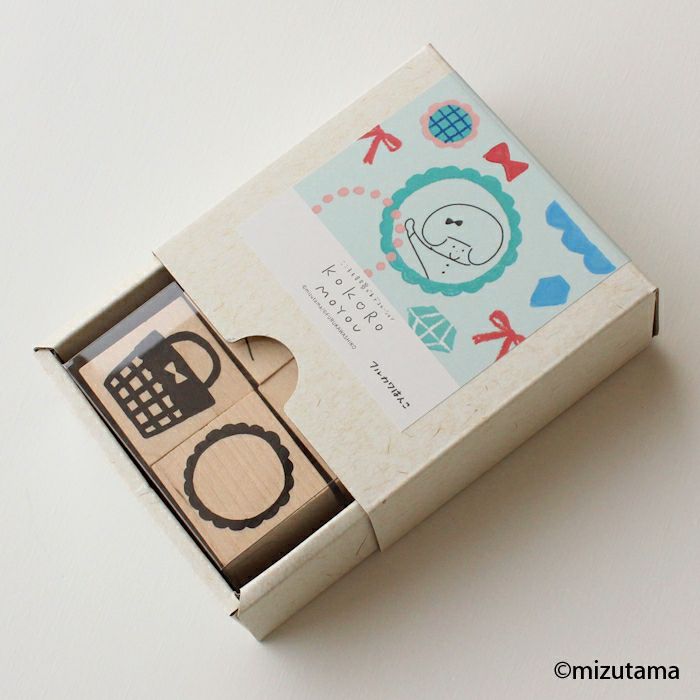 ﾌﾙｶﾜはんこ ｽｸｴｱ4個ｾｯﾄ kokoromoyou るんるん1