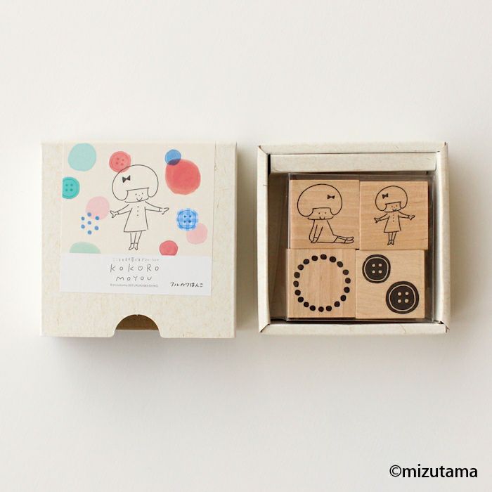 ﾌﾙｶﾜはんこ ｽｸｴｱ4個ｾｯﾄ kokoromoyou るんるん2