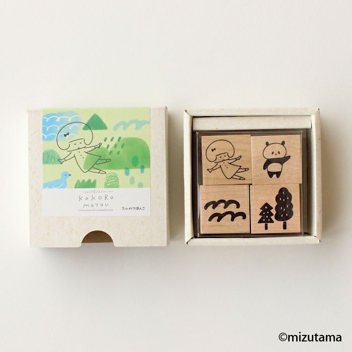 ﾌﾙｶﾜはんこ ｽｸｴｱ4個ｾｯﾄ kokoromoyou そよそよ1