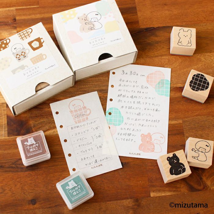 ﾌﾙｶﾜはんこ ｽｸｴｱ4個ｾｯﾄ kokoromoyou そよそよ1