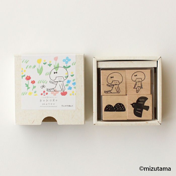 ﾌﾙｶﾜはんこ ｽｸｴｱ4個ｾｯﾄ kokoromoyou そよそよ2