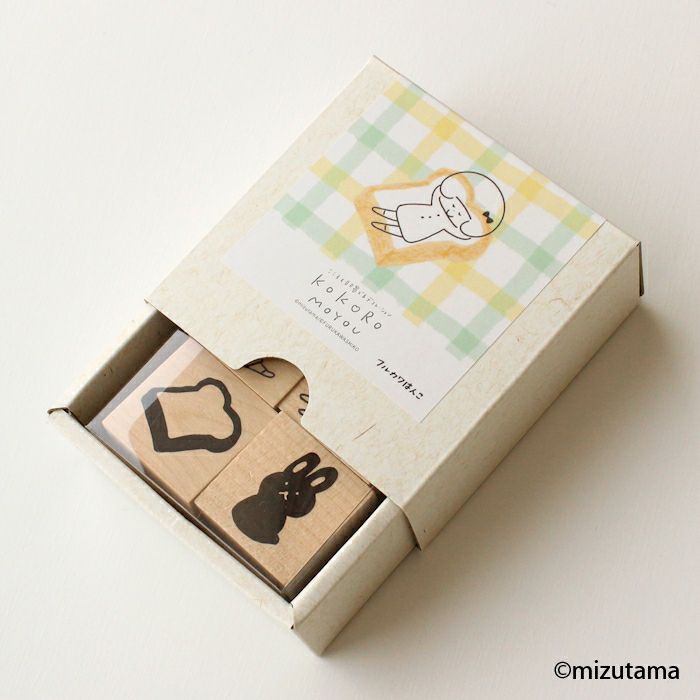 ﾌﾙｶﾜはんこ ｽｸｴｱ4個ｾｯﾄ kokoromoyou ふわふわ2