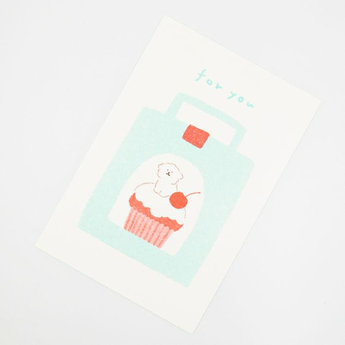 ﾚﾄﾛ印刷ﾎﾟｽﾄｶｰﾄﾞ ｲﾇ お菓子などうぶつ工房