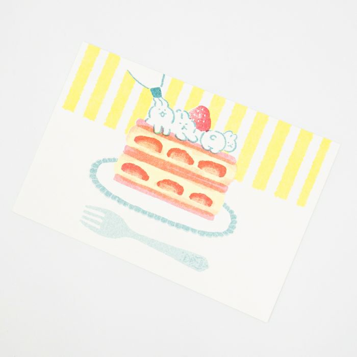 ﾚﾄﾛ印刷ﾎﾟｽﾄｶｰﾄﾞ ｳｻｷﾞ お菓子などうぶつ工房